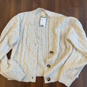 H&M Short Cable Knit Cardigan